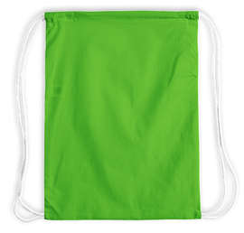 Lightweight 100% Cotton Drawstring Bag - Color: Lime Green