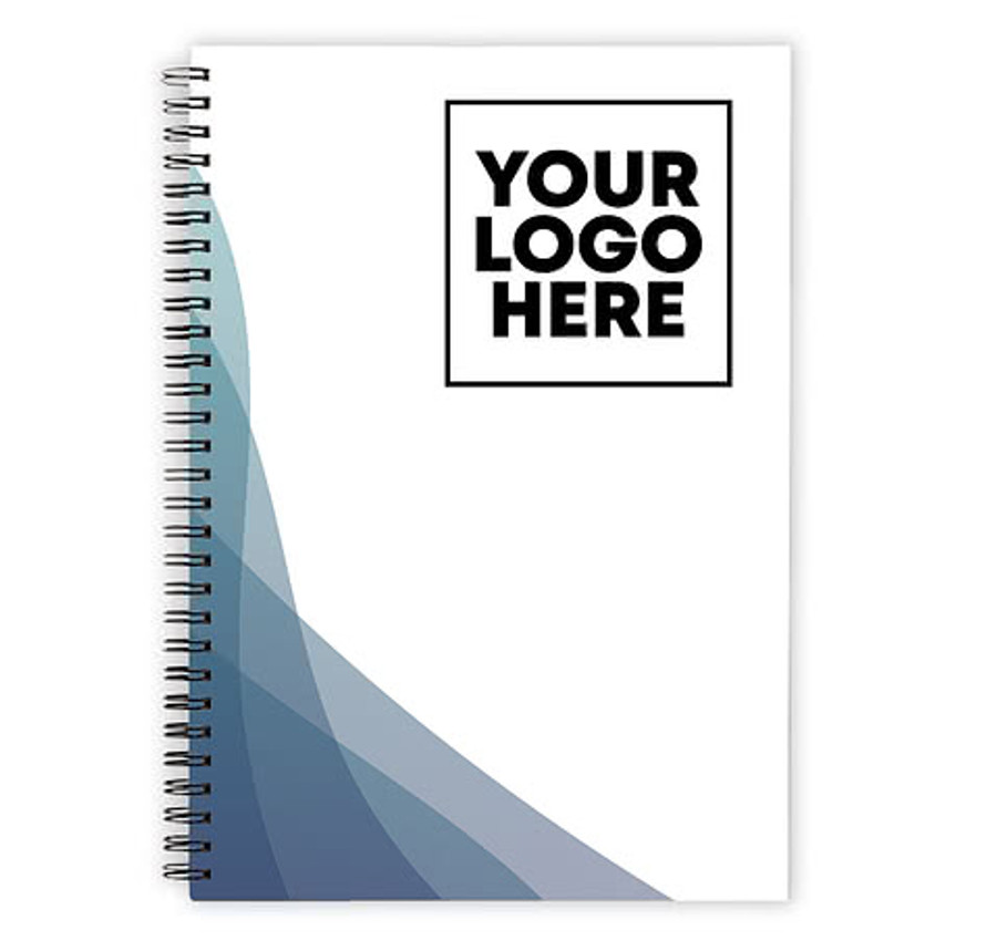Gradient Waves JournalBooks ® Spiral Notebook in Gray