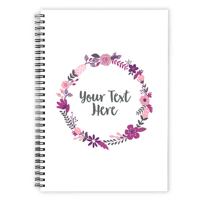 Floral Wreath JournalBooks ® Spiral Notebook in Pink