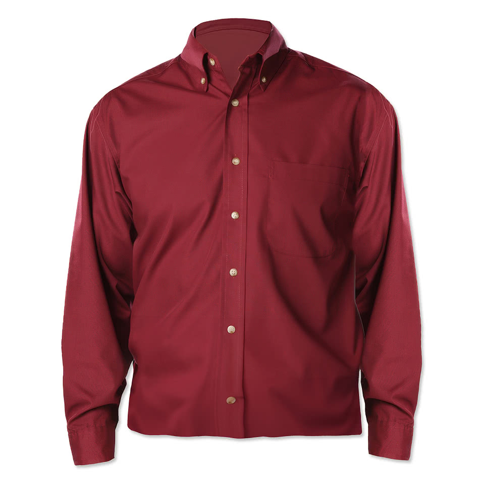 Blue Generation Scotchgard Long Sleeve Dress Shirt - Embroidered