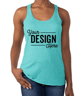 Next Level Women's Tri-Blend Racerback Tank - Color: Tahiti Blue