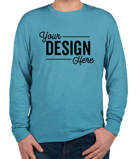 Hanes X-Temp Long Sleeve T-shirt - Color: Neon Blue Heather
