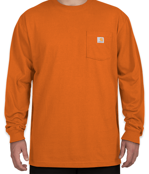 Carhartt Workwear Crewneck Long Sleeve Pocket T-shirt in Brite Orange