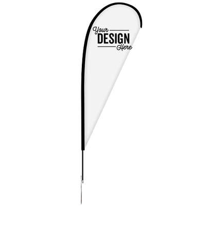 Full Color 2' x 6' Portable Teardrop Banner with Ground Stake - White