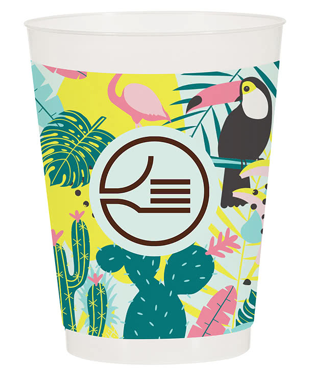Full Color 16 oz. Frost Flex Plastic Stadium Cup