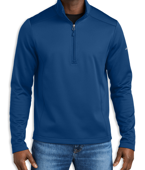 Eddie Bauer Smooth Mid Layer Half Zip Fleece Pullover - Embroidered in Cobalt Blue
