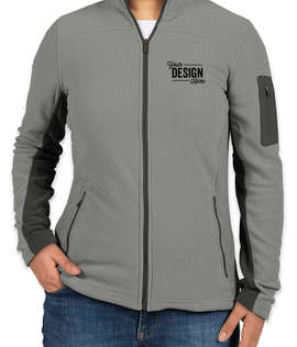 Port Authority Women's Colorblock Full Zip Microfleece Jacket - Color: Frost Grey / Magnet