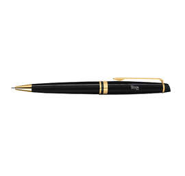 Laser Engraved Waterman Expert Ballpoint Pen (black ink) - Color: Black Laquer / Gold Trim