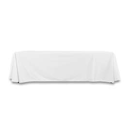 Full Color 8' LazerLine Throw Tablecloth - Color: White