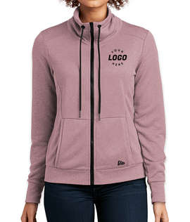 New Era Women's Performance Terry Full Zip Sweatshirt - Color: Dusty Mauve Heather
