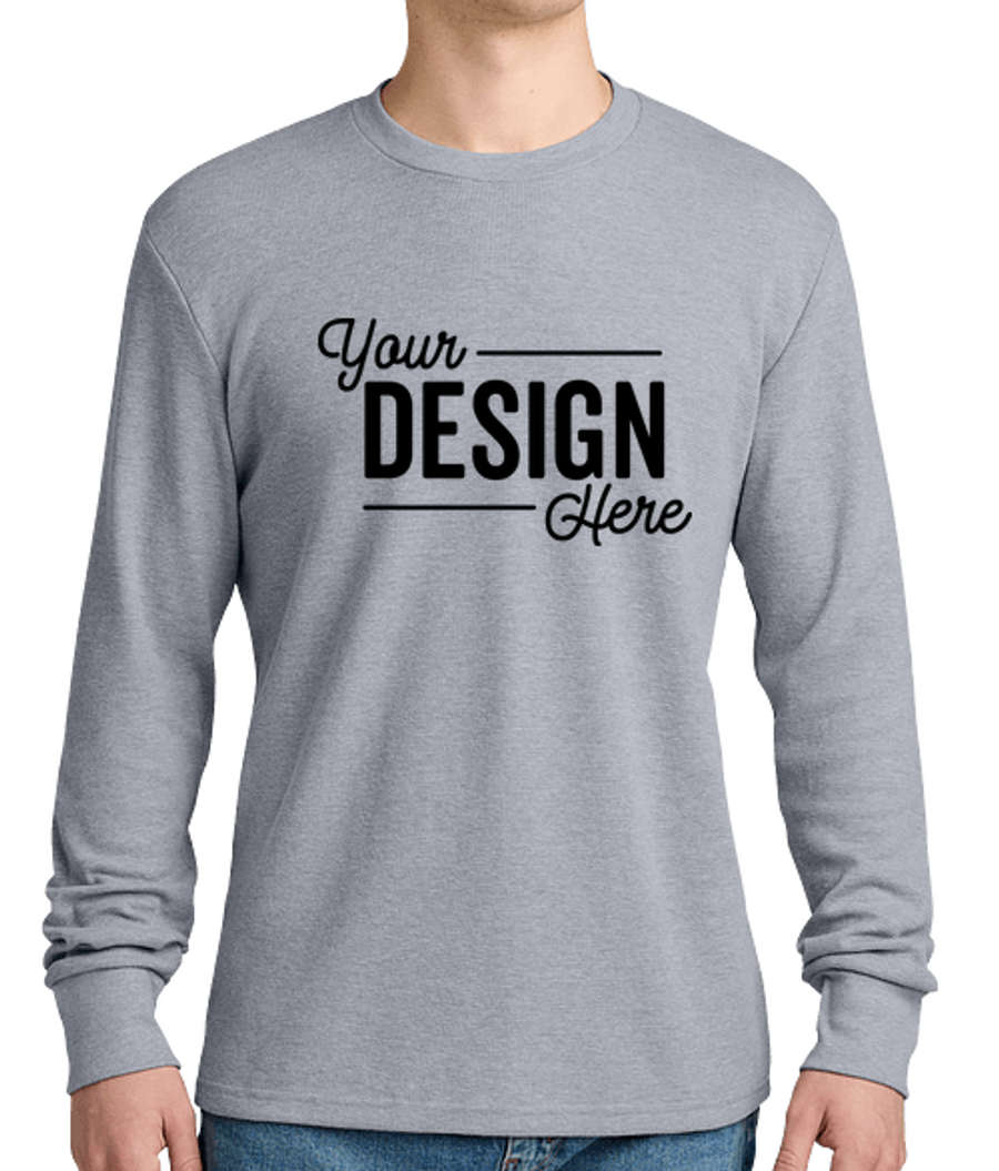 Next Level Ideal Thermal Long Sleeve T-shirt in Heather Gray
