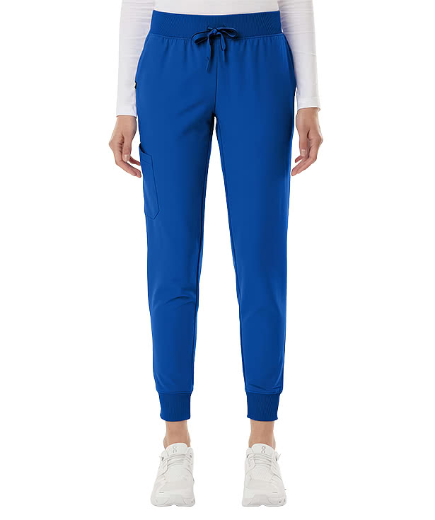 Jaanuu Women's Petite Silex Knit-Waist Jogger Scrub Pant - Embroidered