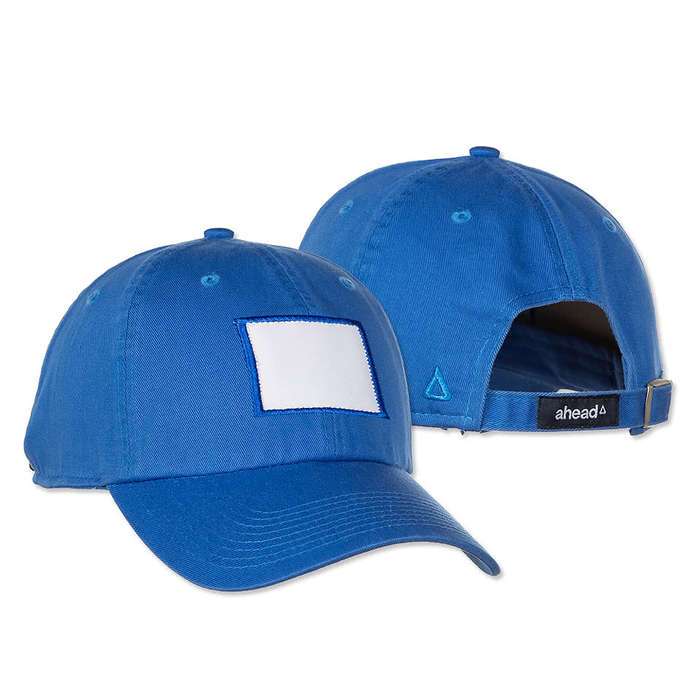 Ahead Largo Washed Twill Baseball Hat - White Rectangle Patch - Printed