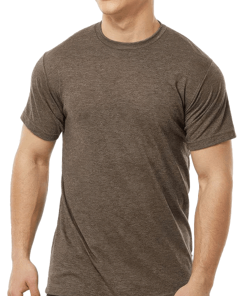 Tultex Poly-Rich Crewneck T-shirt in Heather Brown
