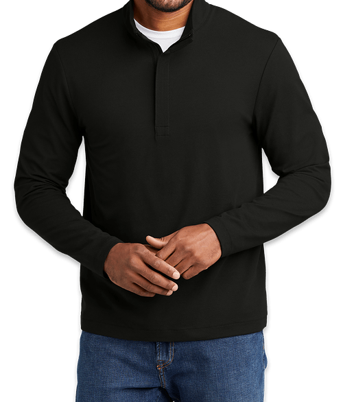 Port Authority Fairway Stretch Quarter Zip Sweatshirt in Deep Black