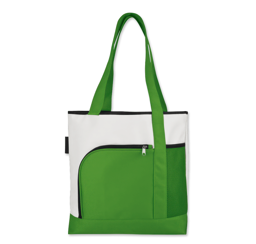 Color Bright Medium Two-Tone Double Pocket Tote Bag-default