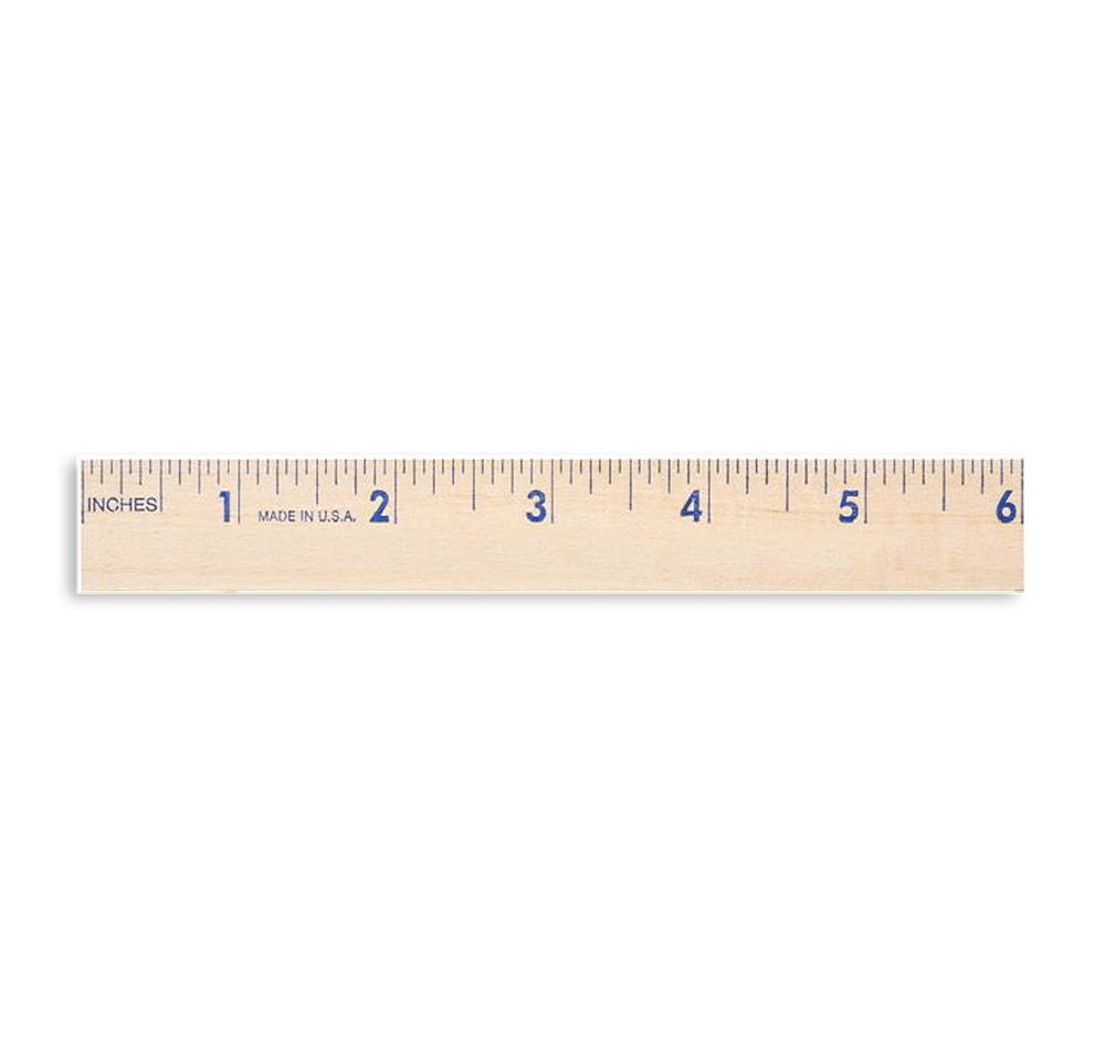 6" Natural Finish Flat Wood Ruler-default
