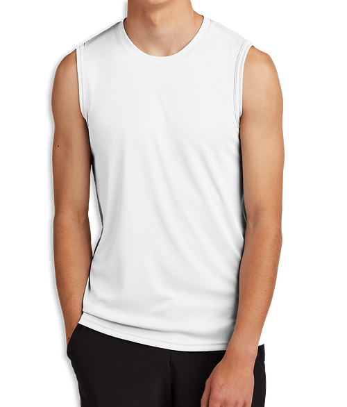 Port & Company UPF 50 Sleeveless Performance Shirt in White
