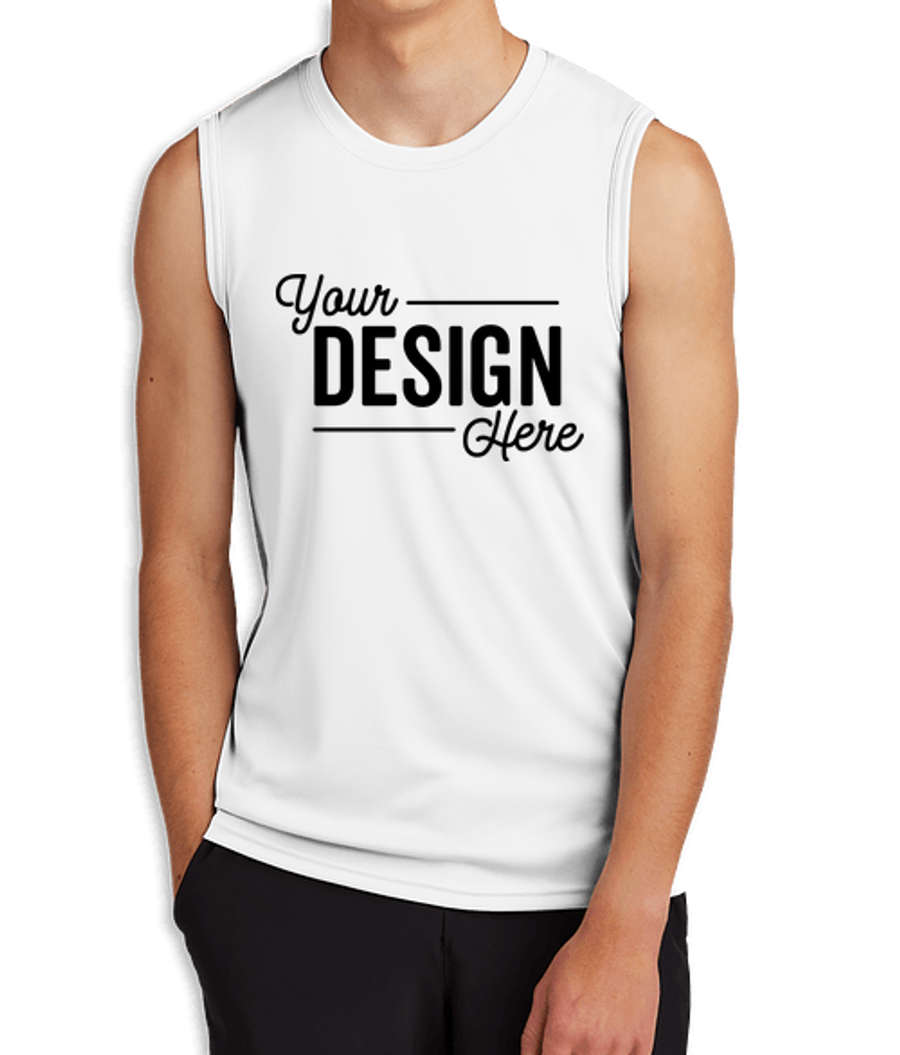Port & Company UPF 50 Sleeveless Performance Shirt in White