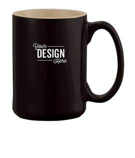 14 oz. Two-Tone Ceramic Mug - Color: Black