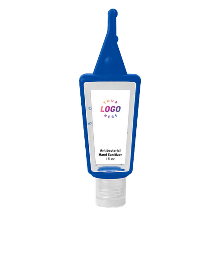 1 oz. Hand Sanitizer in Silicone Holder in Blue