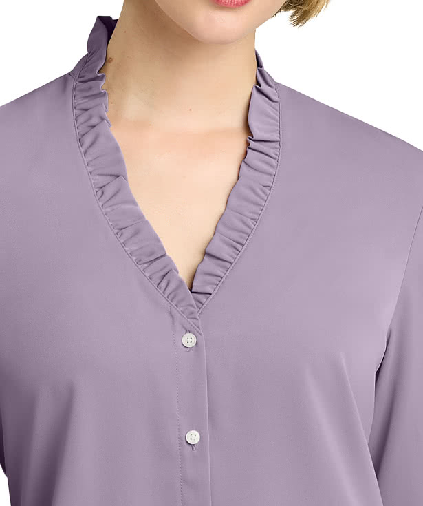 Brooks Brothers Women’s Long Sleeve Ruffle Collar Satin Blouse