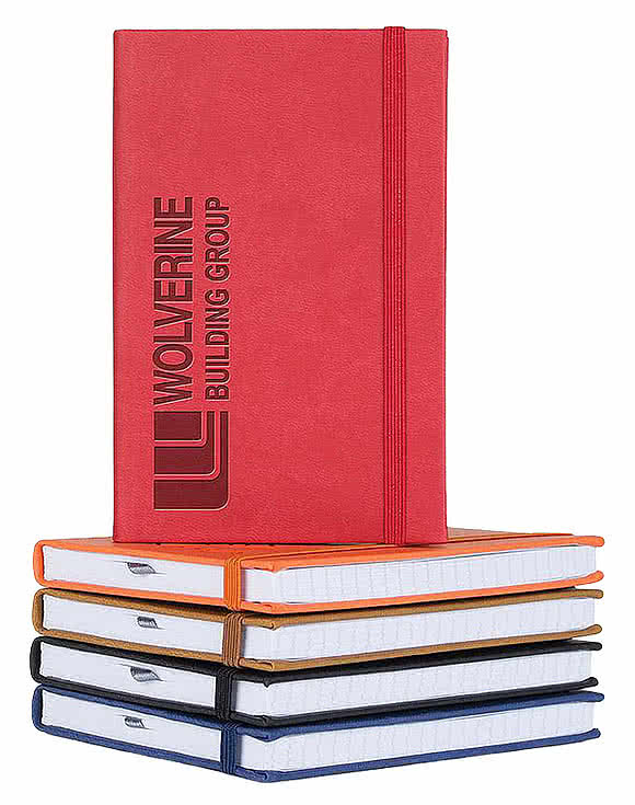Castelli Debossed Tucson Banded Pico Lined Hard Cover Notebook