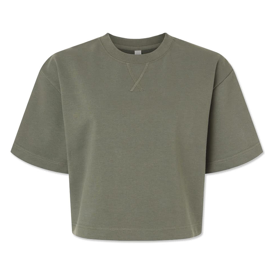 American Apparel Women's Heavyweight French Terry Cropped T-shirt