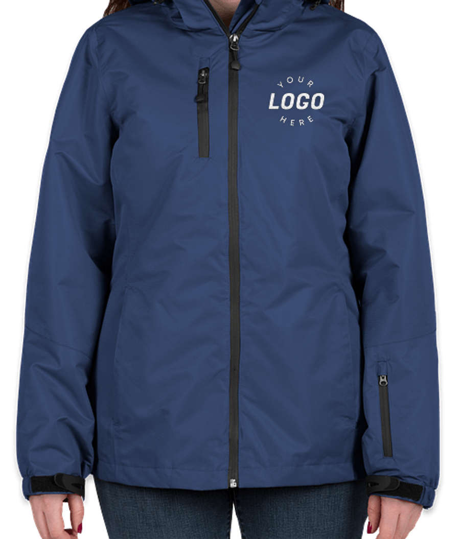 Port Authority Women's 3-in-1 Waterproof Vortex System Jacket - Embroidered in Night Sky Blue / Black