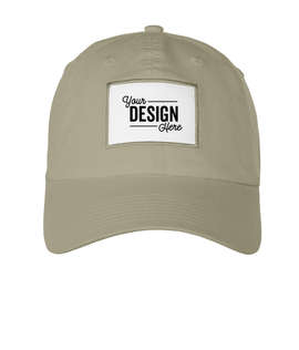 Ahead Largo Washed Twill Baseball Hat with White Rectangle Patch - Color: Khaki