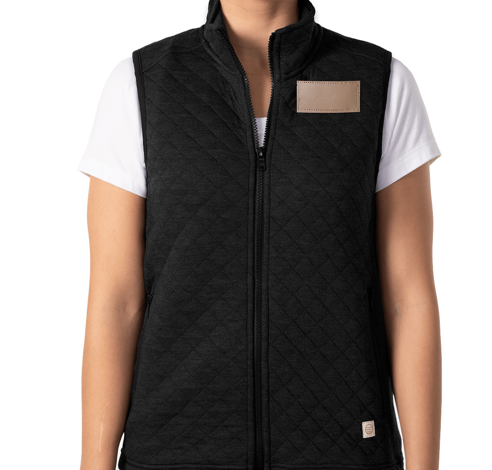 Marine Layer Women's Corbet Quilted Vest - Faux Leather Patch-default