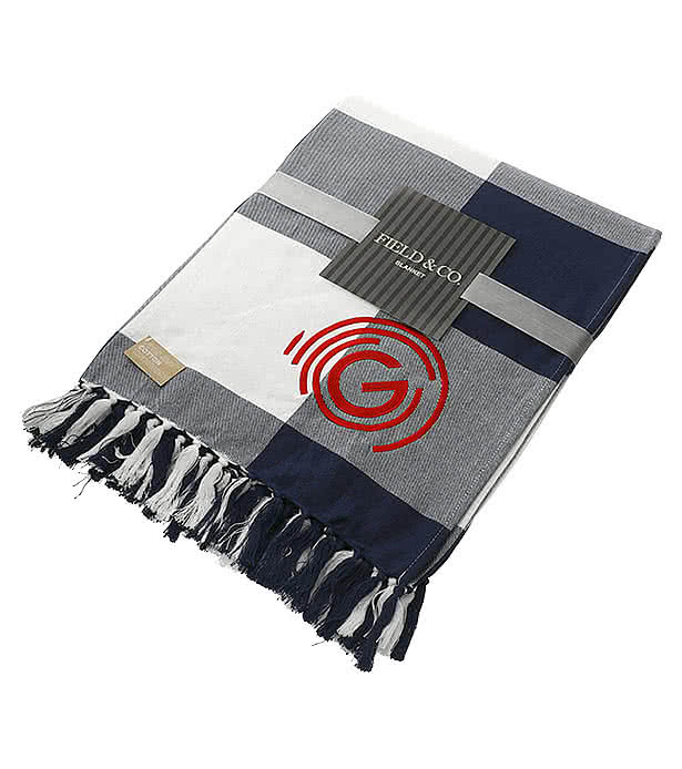 Field & Co. 100% Organic Cotton Check Throw Blanket