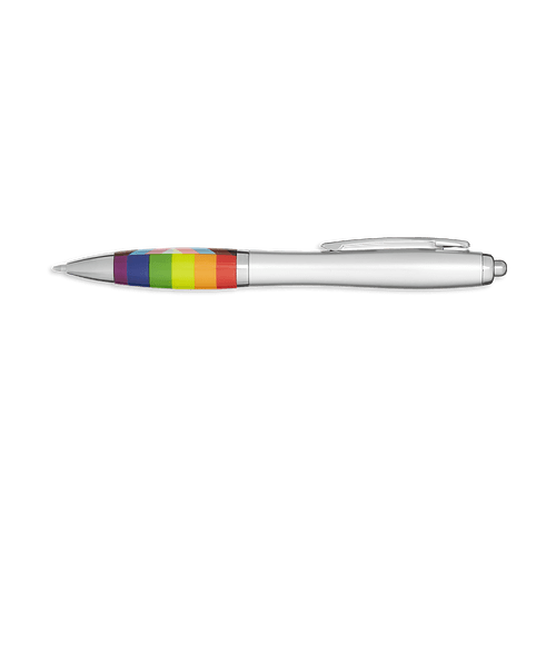 Rainbow Retractable Ballpoint Pen (black ink) in Rainbow