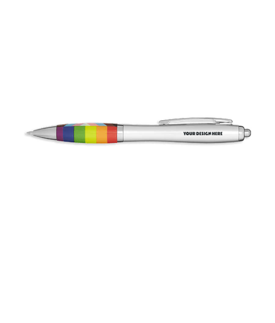Rainbow Retractable Ballpoint Pen (black ink) in Rainbow