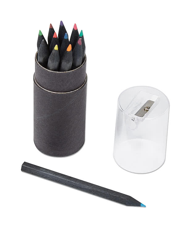 Blackwood 12-Piece Colored Pencil Tube Set with Sharpener
