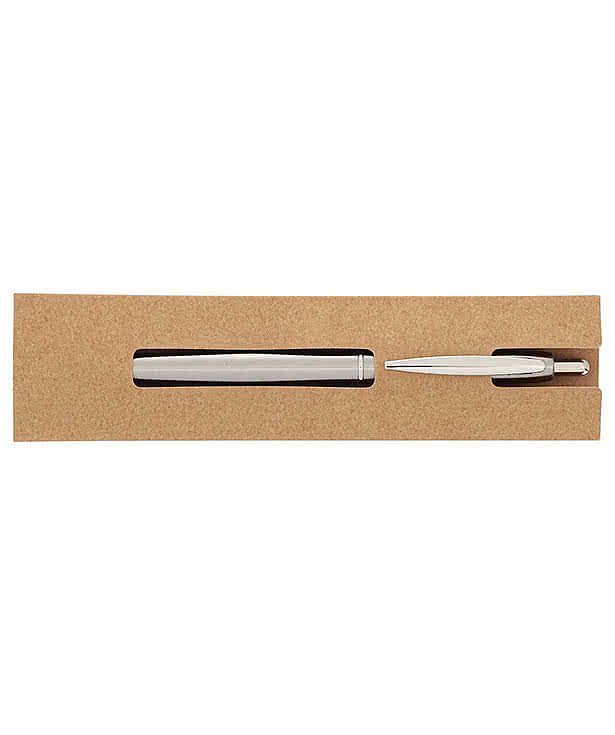 Laser Engraved Recycled Stainless Steel Ballpoint Pen (black ink)