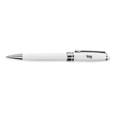 Laser Engraved Bristol Ballpoint Pen (black ink) - White