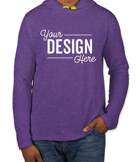 Canada - Anvil Hooded Long Sleeve T-shirt - Color: Heather Purple