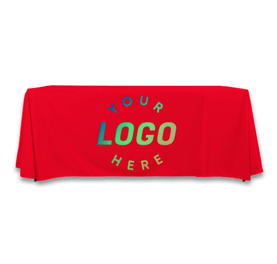 Full Color 6' Throw Tablecloth in Red