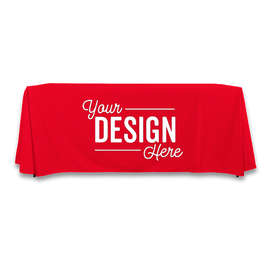 Full Color 8' Throw Tablecloth - Color: Red