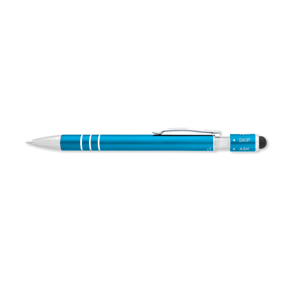 Laser Engraved Recycled Aluminum Spin Top Game Stylus Pen (black ink)-default