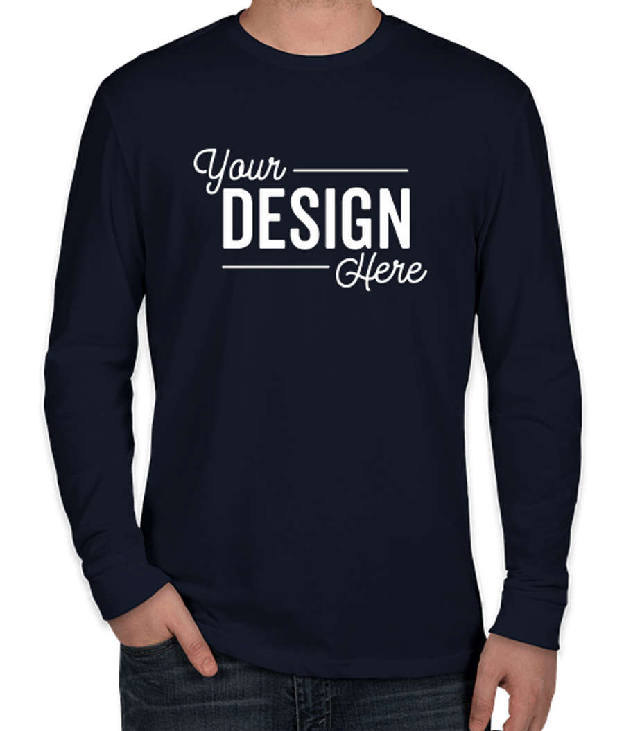 Next Level Sueded Long Sleeve T-shirt in Midnight Navy