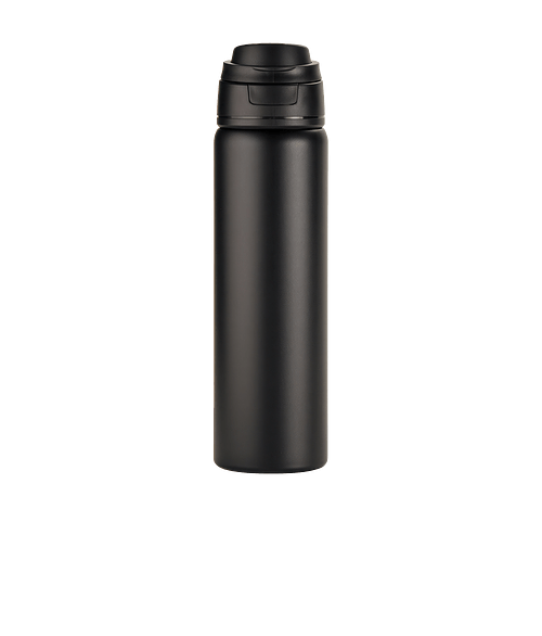 Full Color 24 oz. Cabrio Recycled Stainless Steel Insulated Water Bottle in Black