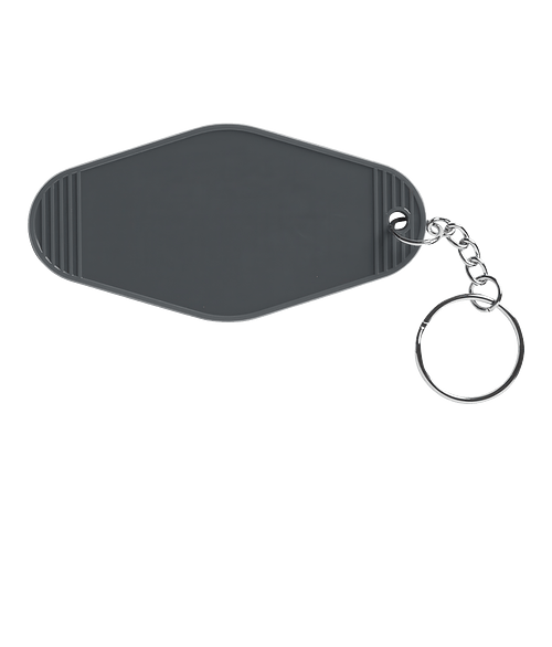 Recycled Plastic Motel Keychain in SUMMIT GREY