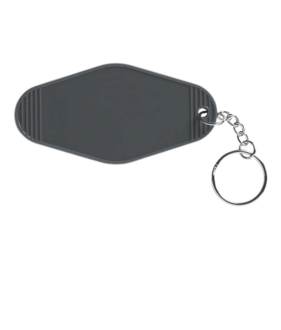 Recycled Plastic Motel Keychain in SUMMIT GREY
