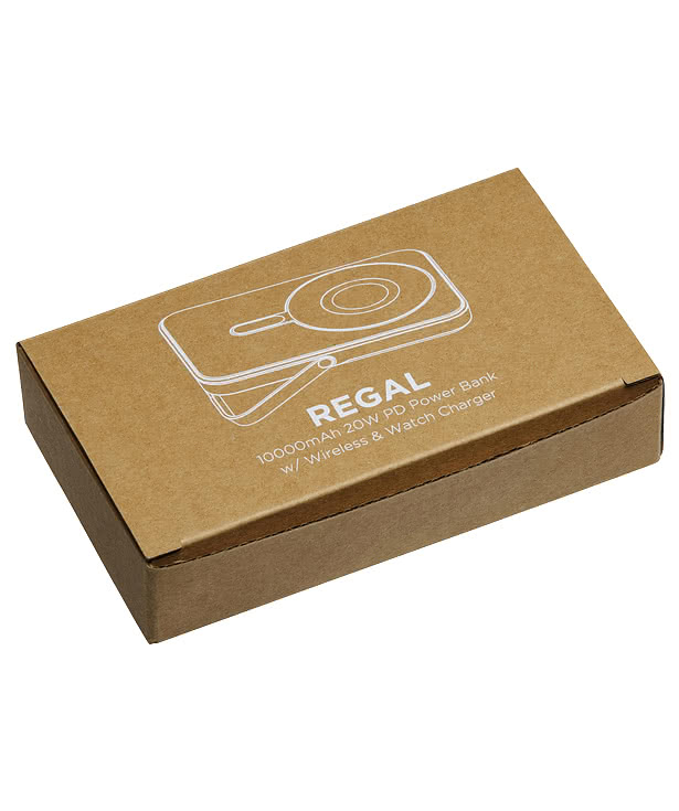 Regal 10,000 mAh Power Bank with 15W Wireless Charger, Watch Charger, & Stand