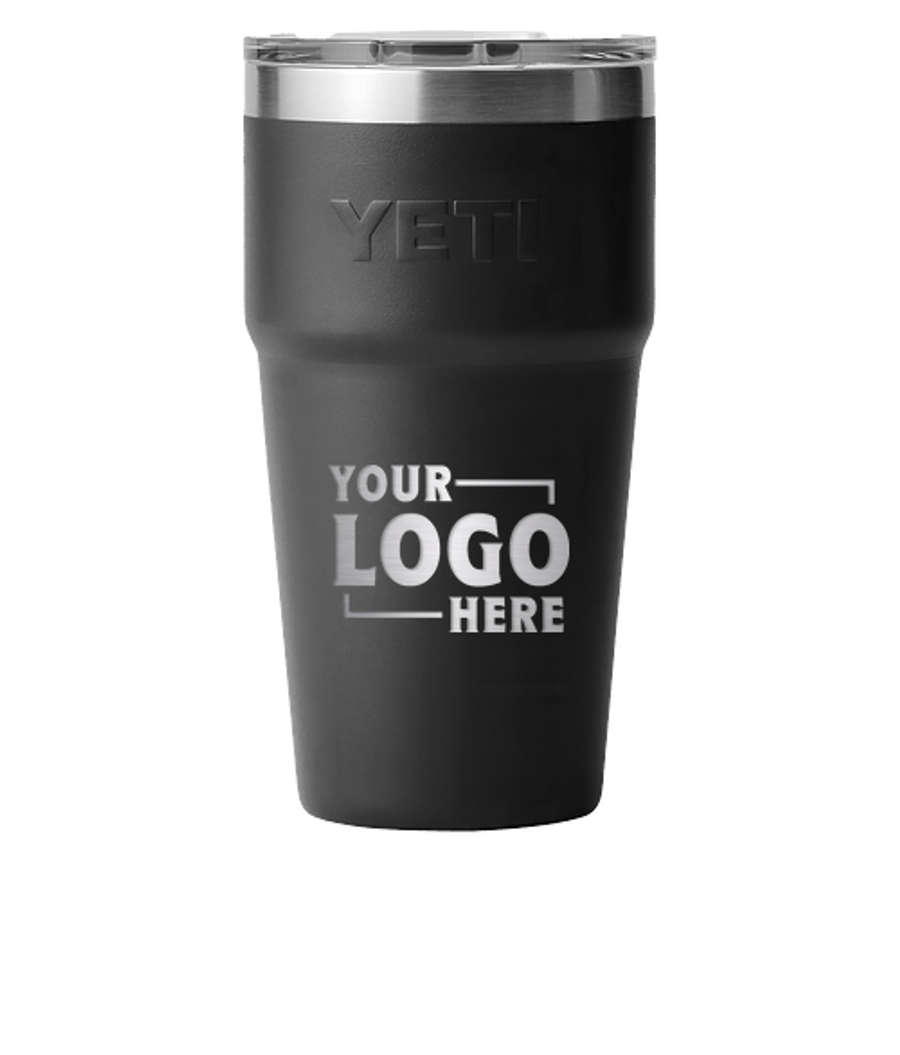 YETI Laser Engraved 20 oz. Rambler Stackable Tumbler with MagSlider in Black