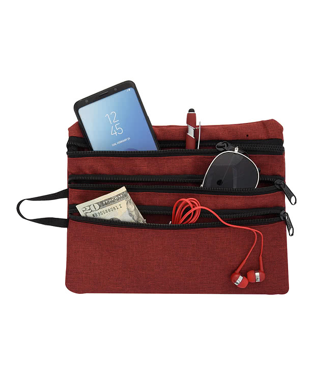 Heathered Tech Accessory Travel Pouch