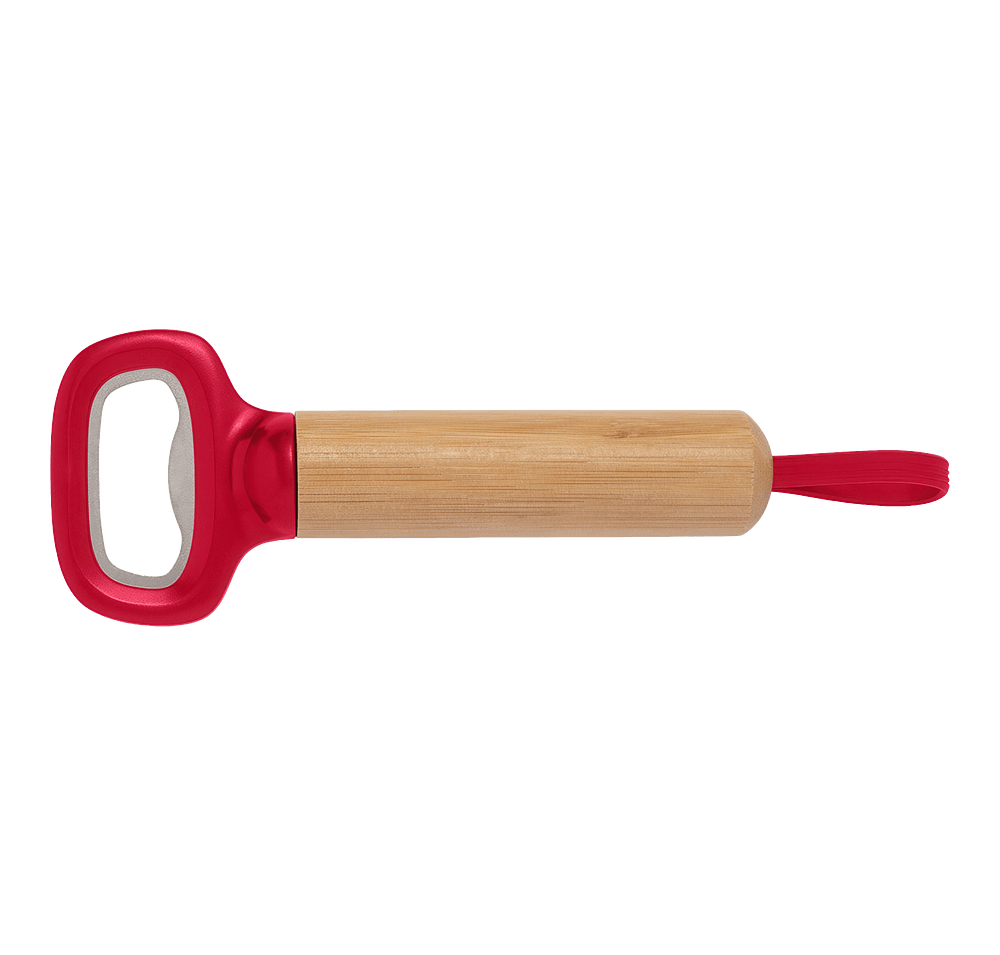 Bamboo Bottle Opener with Silicone Strap-default