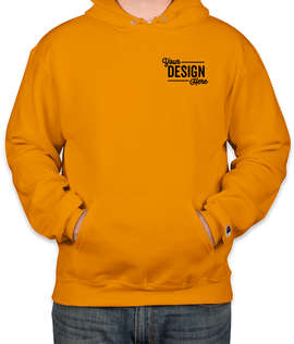Embroidered Champion Powerblend Pullover Hoodie - Color: Gold